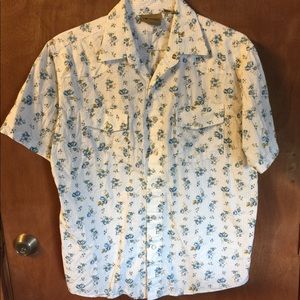 BKE 67 Mens Short Sleeve Pearl Snap Shirt Size S